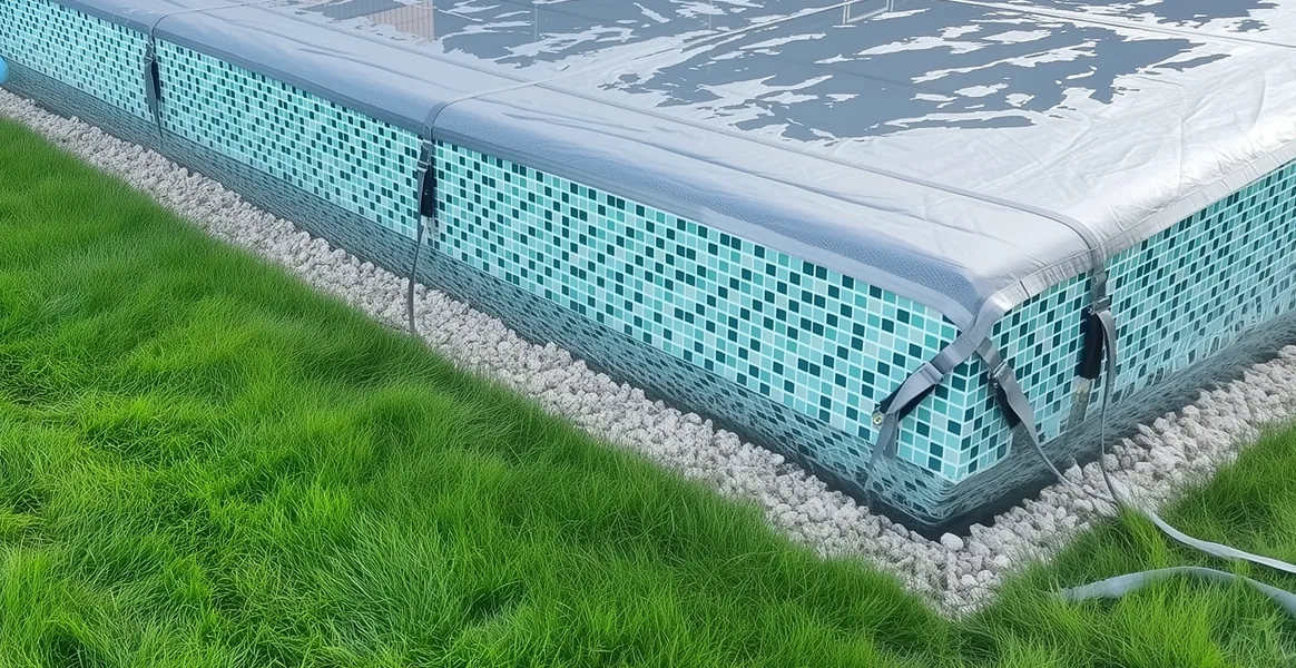 Покрывало для бассейна под снегом — защита зимой в Шахтах